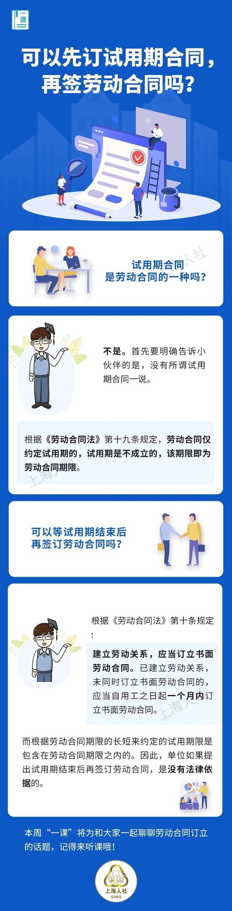 可以先订试用期合同，再签劳动合同吗？