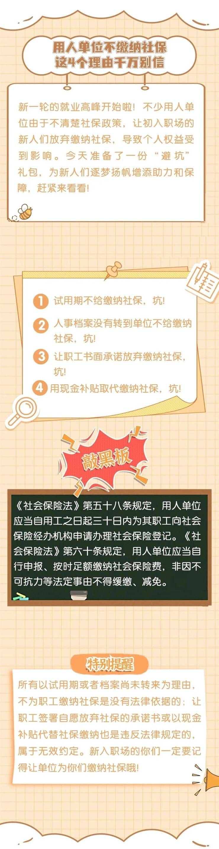 【提醒】用人单位不缴纳社保，这4个理由千万别信